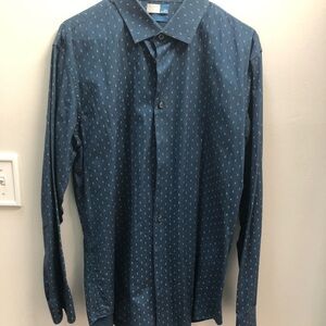 Men's Blue Patterned Shirt